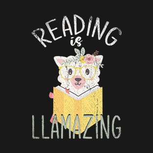 Funny Reading Pun Bookworm Llama T-Shirt