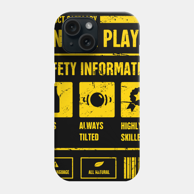 Pinball Player Safety Information Phone Case by MeatMan