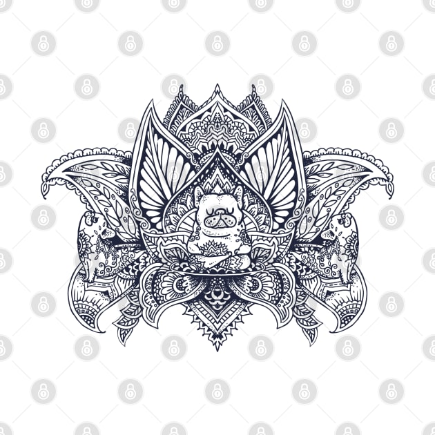 Lotus Mandala French Bulldog by huebucket