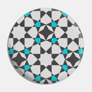 Geometric Design - Teal - Gray Pin
