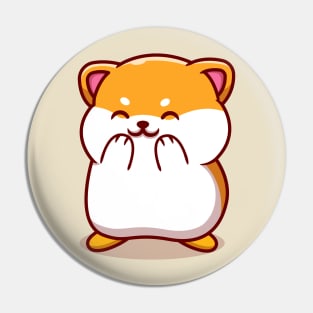 Cute Hamster Laughing Cartoon Pin