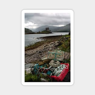 Fishing boxes near Eilean Donan, Highlands of Scotland Magnet