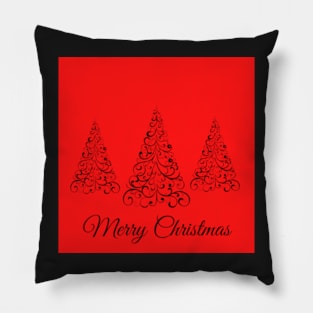 Merry Christmas in Red Pillow