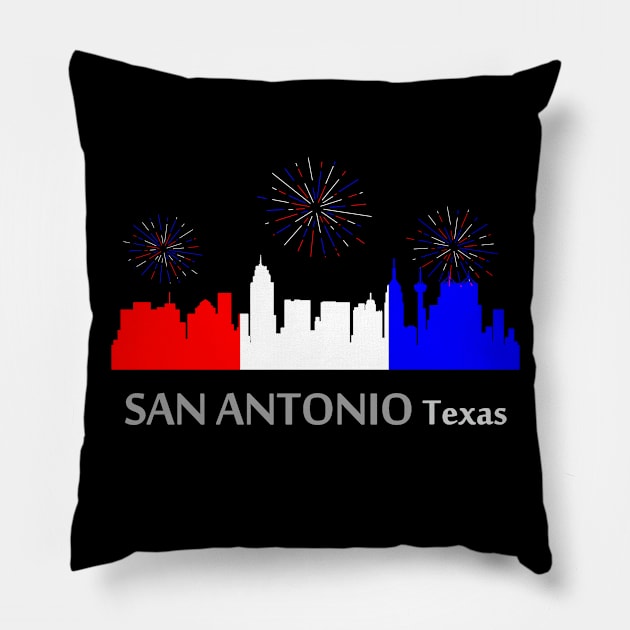 San Antonio: A Star-Spangled Spectacle Pillow by Phygital Fusion