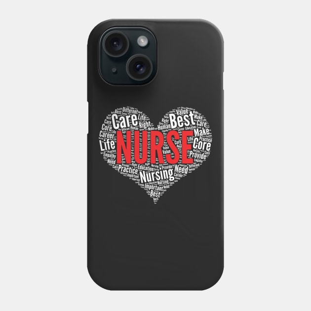 Nurse Heart Shape Word Cloud RN Nursing product Phone Case by theodoros20