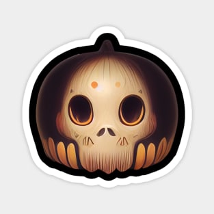 Pumpkin Skull Halloween Magnet