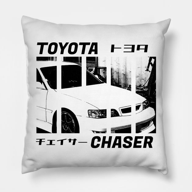 TOYOTA CHASER JZX100 Black 'N White 3 Pillow by Cero