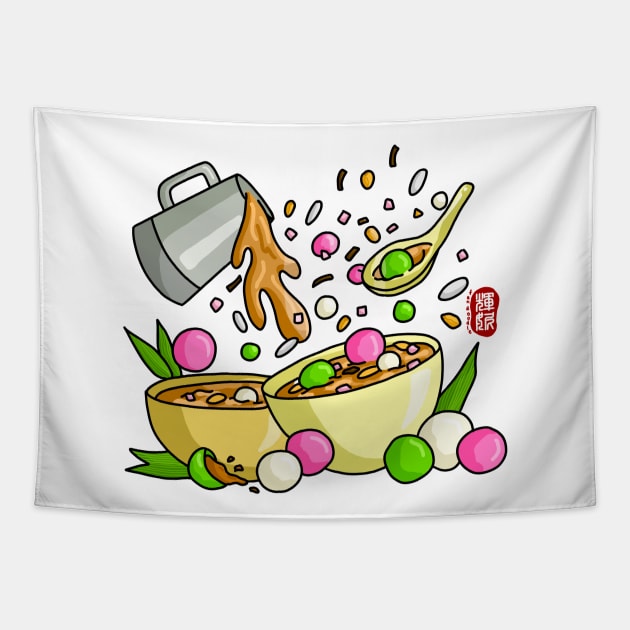 Tang Yuan / Glutinous Rice Ball Tapestry by Fan Doodle