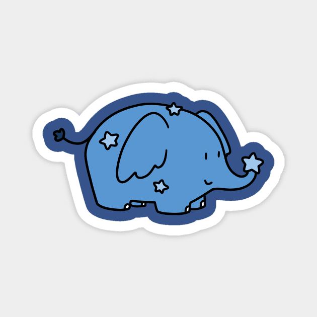 Blue Star Elephant Magnet by saradaboru