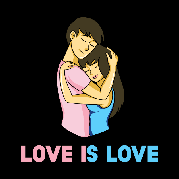 Cute Couple Transgender LGBT Gay Pride Ally - Love Is Love by SusurrationStudio