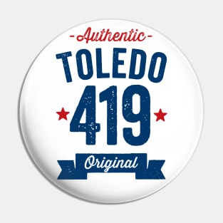 Authentic Toledo 419 Area Code Pin