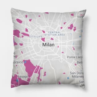 Milan purple/white map Pillow