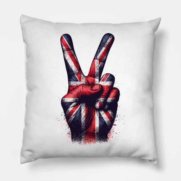 Uk flag Pillow by Vehicles-Art