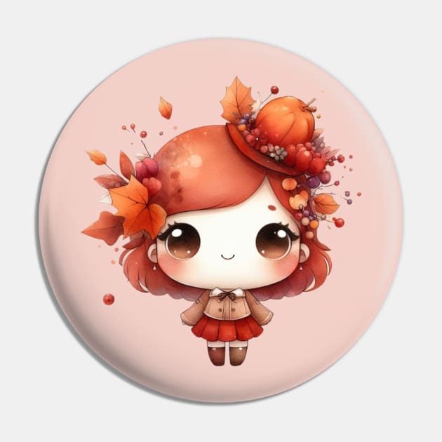 Little Cuties - Fall Girl Pin by CAutumnTrapp