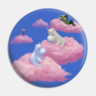 Moomins on pink clouds Pin