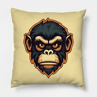 Angry Monkey. Gorilla illustration Pillow