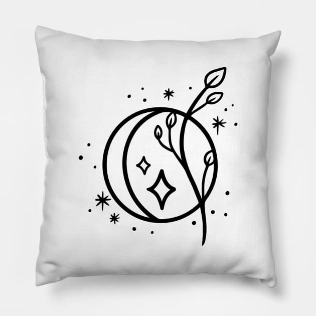 Moon & Twig Pillow by Lady Lazzarus