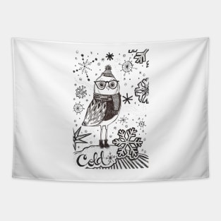 Cold Winter Owl Tapestry