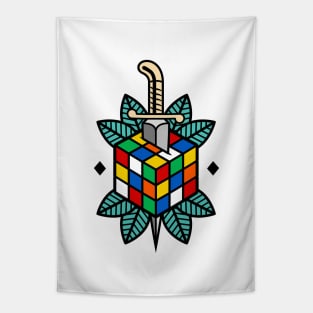 Rubiks Cube Tattoo Tapestry