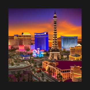 Las Vegas Skyline Ai Art T-Shirt