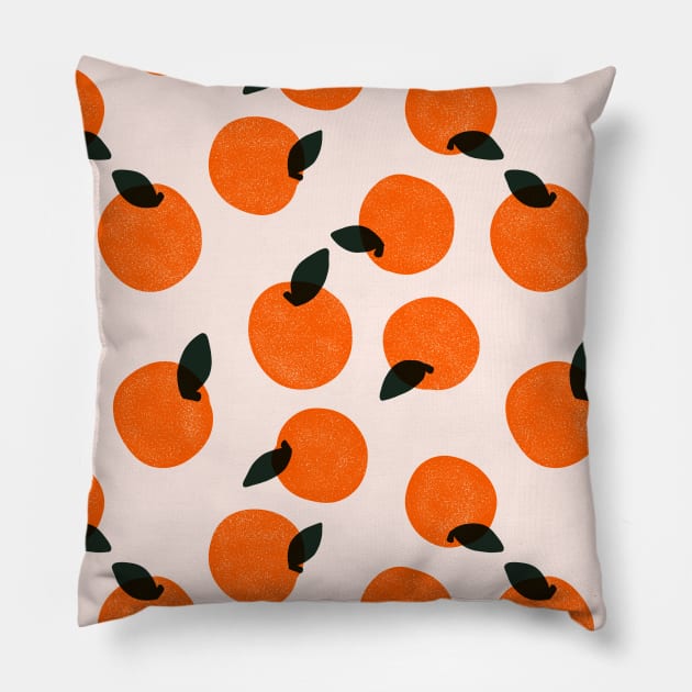 Cute oranges pattern Pillow by lowercasev