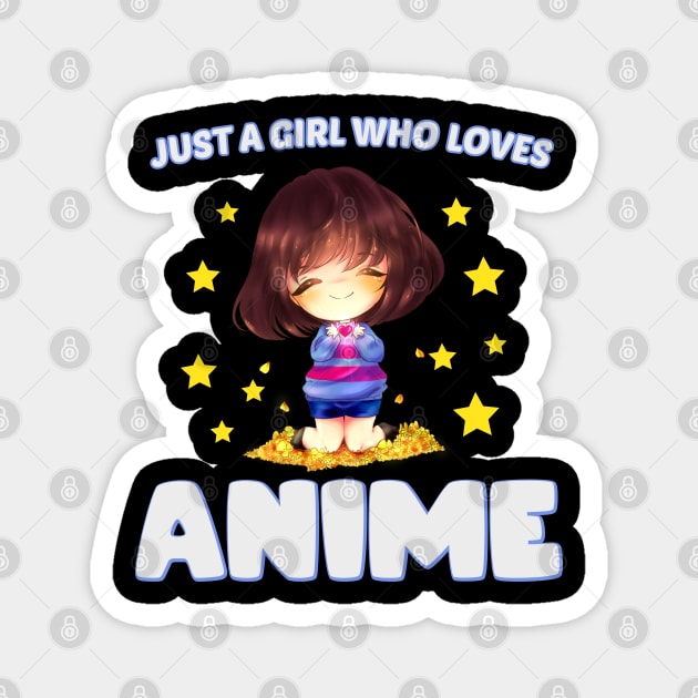 just a girl who loves anime - Chibi anime Magnet by artdise