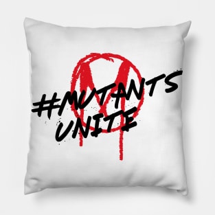 Hashtag Mutants Unite! Black text Pillow