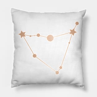 Capricorn Zodiac Constellation in Rose Gold Pillow