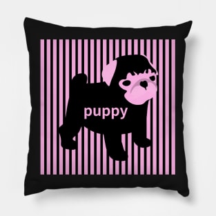 pink puppy,bulldog Pillow