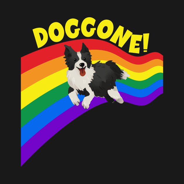 Gay pride border collie doggone dog by Antzyzzz