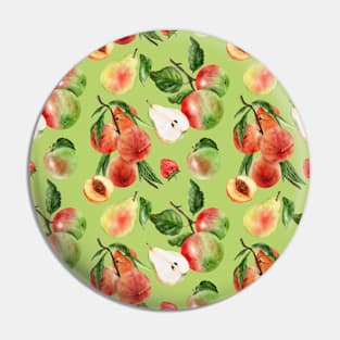 Trendy Summer Pattern with Apples, pears and peaches Pin