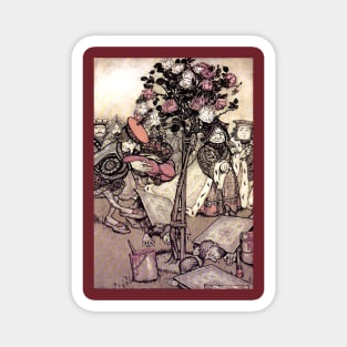 Painting the Roses Red - Alice in Wonderland - Arthur Rackham Magnet