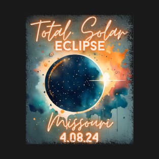 Total Solar Eclipse 2024 Missouri Art Science Men Women Kids T-Shirt