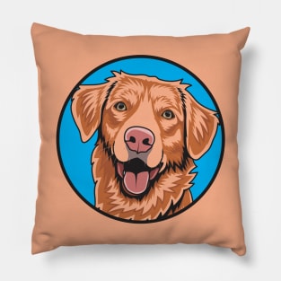 Nova Scotia Duck Tolling Retriever Toller Blue Circle Pillow