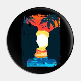 Colorful Beach Sunset Summer Design Pin