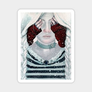 Little Red Riding Hood steampunk Illustration Magnet