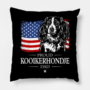 Proud Kooikerhondje Dad American Flag patriotic dog Pillow