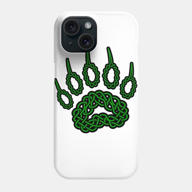 Celtic Knot Bear Paw Print Phone Case by Braznyc