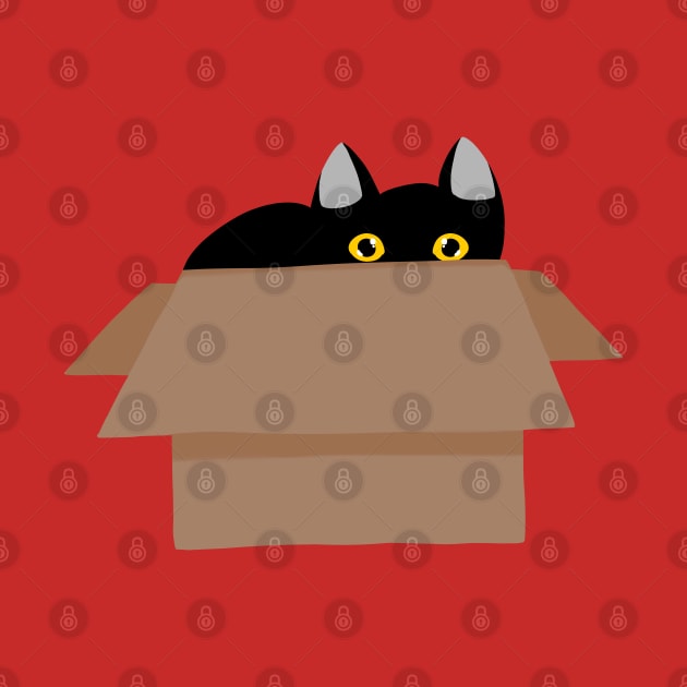 Black Cat Hidden Inside a Paper Box by Lizzamour