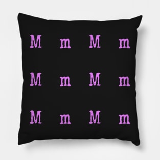 Pink Typewriter Letter M Pillow