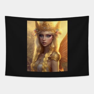 Golden Fairy Princess Tapestry