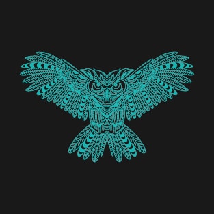 Geometric owl artistic wise angry nocturnal bird men women T-Shirt T-Shirt