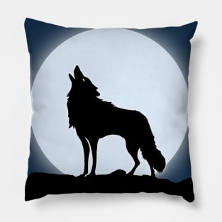 Wolf Howling To the Full Moon Pillow