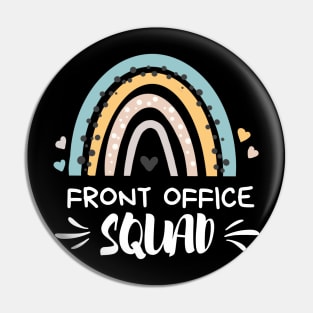 Front Office Squad Leopard Rainbow Front Office School Administrative Assistant Pin
