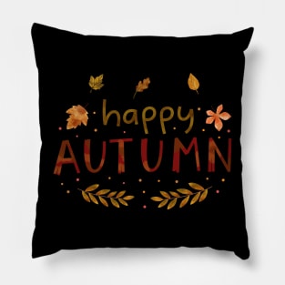 Cute Happy Autumn Season Halloween Thanksgiving and Fall Color Lovers Pillow