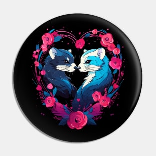 Ferret Couple Valentine Pin