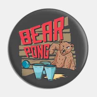 Funny Bear Pong Design Pin