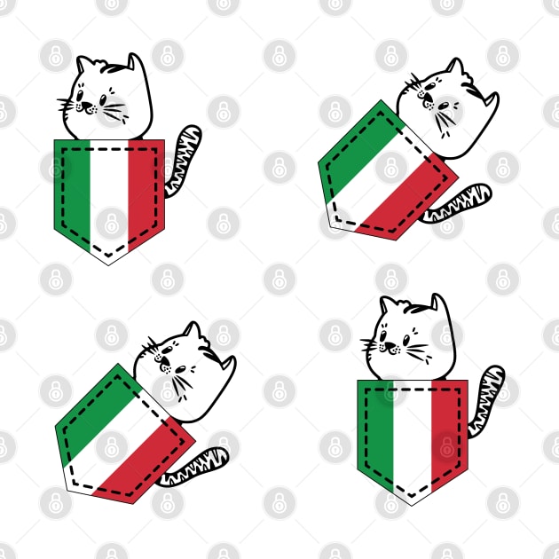 Patriotic Pocket Pussy - Cat Lover -  Italian Patriot by PosterpartyCo