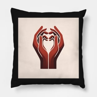 Caring Embrace: The Symbol of Supportive Hands Pillow