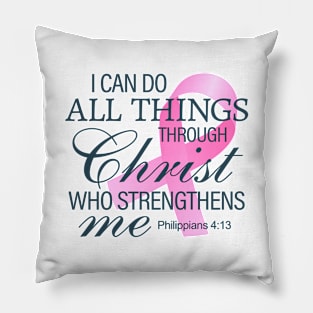 Inspiring Bible Verse Breast Cancer Awareness Pillow